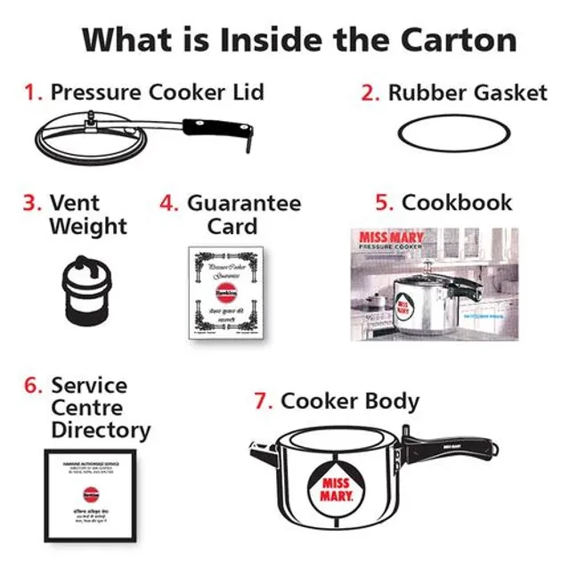 Hawkins Miss Mary Aluminium Inner Lid Pressure Cooker - With Handle, Silver, MM15, 1.5 l-6.webp